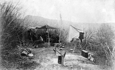 First Camp of the John Wesley Powell Expedition, in the Willows, Green River, Wyoming, 1871 by Elias Olcott Beaman